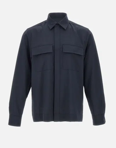 Devore Classic-collar Shirt In Blue