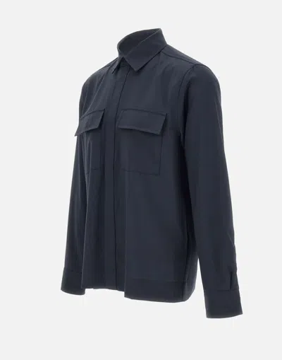 Devore Classic-collar Shirt In Blue
