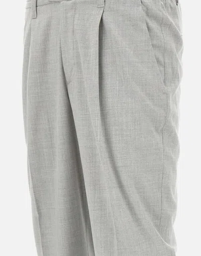 Devore Pleated Tailored Trousers In Gray