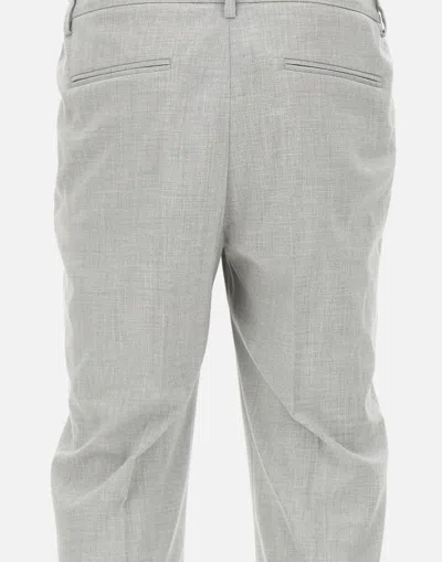 Devore Pleated Tailored Trousers In Gray
