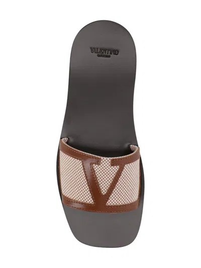 Valentino Garavani Superstar Slide Slipper With Vlogo Detail And Premium Materials In Brown