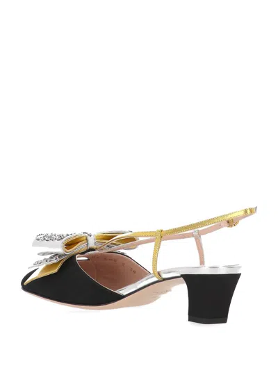 Valentino Slingback Decollete Bowow In Moire Tissue