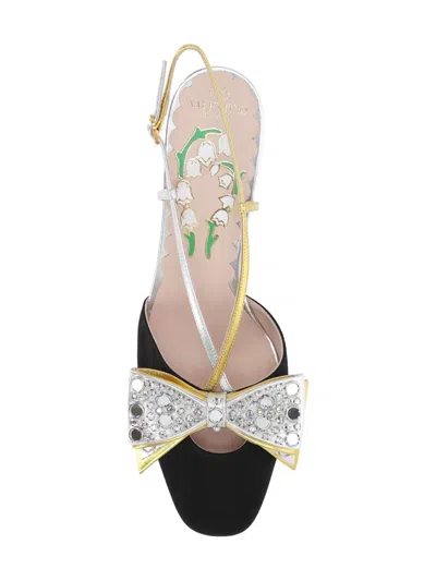 Valentino Slingback Decollete Bowow In Moire Tissue