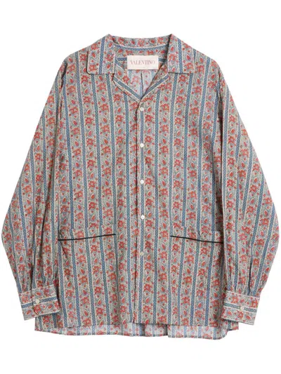 Valentino Pajama Shirt With Voyage Imaginaire Print In Multi