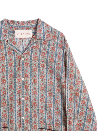 Valentino Pajama Shirt With Voyage Imaginaire Print In Multi