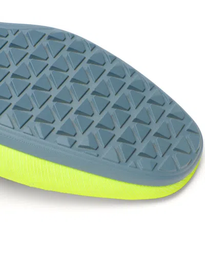 Valentino Lime Green And Fluorescent Orange Sporty Sneakers In Cotton And Pu Bold Design