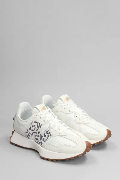 New Balance 327 Sneakers In Off-white With Leopard Print Detail In White