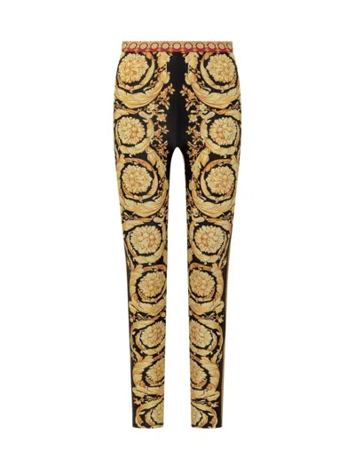Versace Barocco Print Leggings In Multi