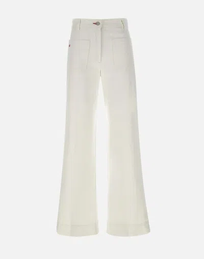 Victoria Beckham Womens Washed White Alina Flared-leg Denim Jeans In Neutral