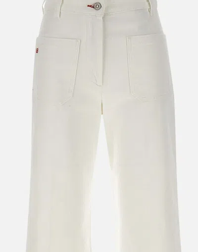 Victoria Beckham Womens Washed White Alina Flared-leg Denim Jeans In Neutral