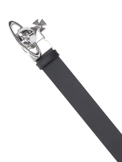 Vivienne Westwood Adjustable Length Smooth Finish Metallic Buckle In Black
