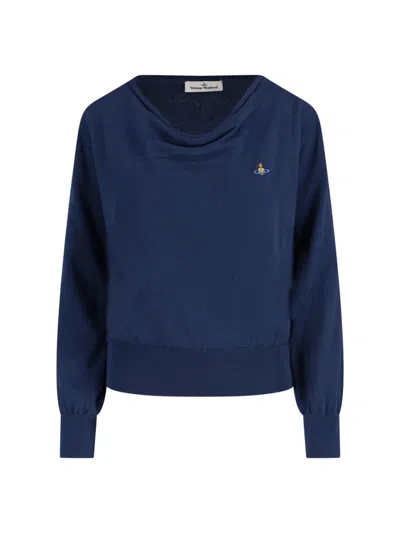 Vivienne Westwood Orb Cotton And Cashmere Sweater In Blue