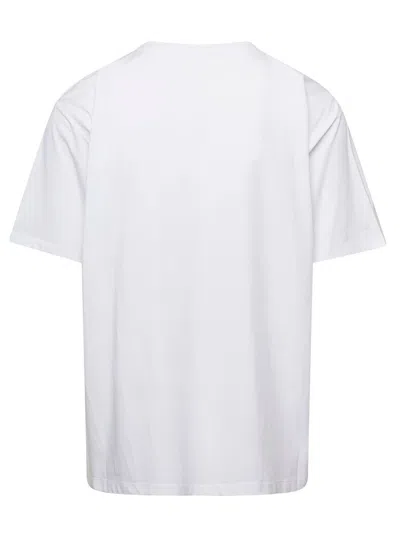 Balmain White Crewneck T-shirt With Contrasting Logo Lettering Print