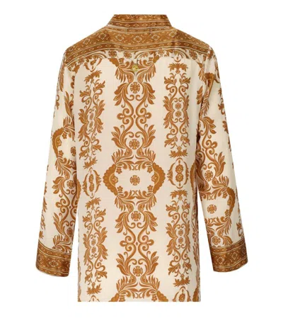 Pahiesa Formentera Gold Shirt With Mandarin Collar
