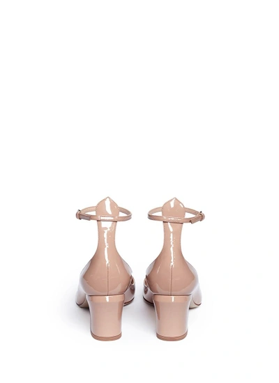 Shop Valentino 'tan-go' Ankle Strap Patent Leather Pumps