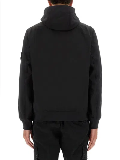 Stone Island Soft Shell Jacket In Black