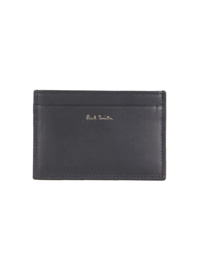 Paul Smith Men Card Holder With Logo In Gray