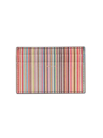 Paul Smith Men Card Holder With Logo In Gray