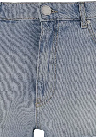Pinko Blue Cotton Blend Denim Shorts
