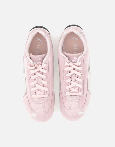 Puma Speedcat Pink Sneakers With Logo Print On The Side And Logo Lettering On The Side In Suede Unisex In Pink