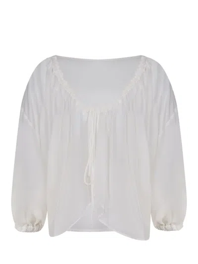 Solotre Blousa  Made Of A Silk Blend In White