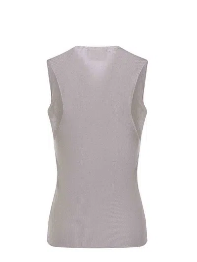 Solotre Top Made Of Light Gray Viscose. In Gray