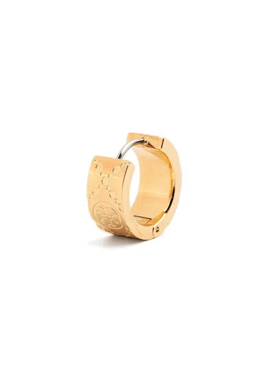 Tory Burch Small T Monogram Hoop Earrings In Gold