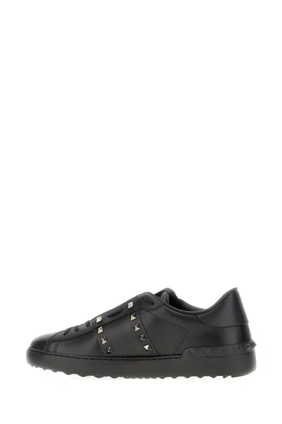 Valentino Open Rockstud Untitled Sneakers In Black