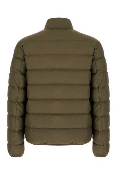 Moncler Collar Puffer Quilted Pockets Coat In Green
