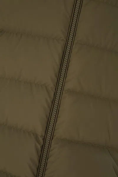 Moncler Collar Puffer Quilted Pockets Coat In Green