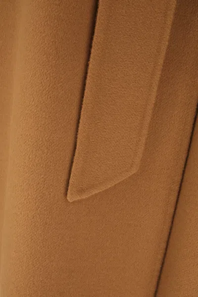 Max Mara Biscuit Wool Blend Coat In Brown