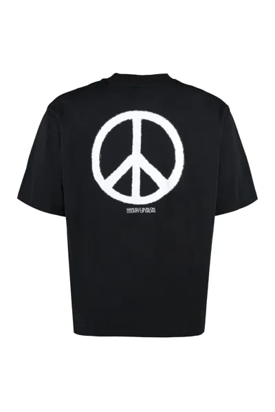 Marcelo Burlon County Of Milan Cotton Crew-neck T-shirt In Black