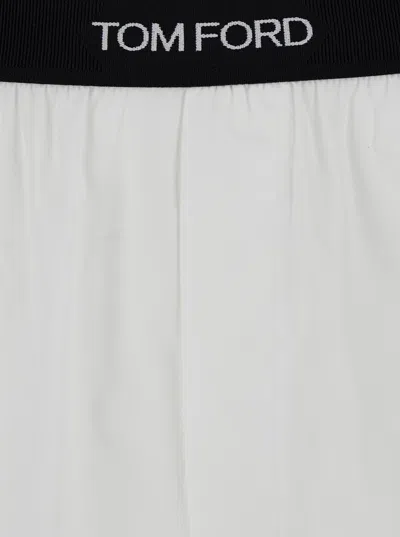 Tom Ford White Briefs With Branded Band In Tech Fabric Man