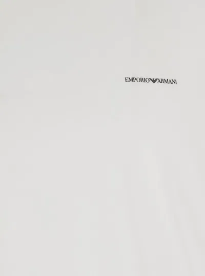 Emporio Armani White T-shirt With Logo On The Left Front