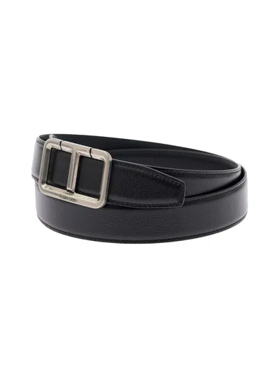 Tom Ford T Shiny Leather Belt With Silver Buckle
