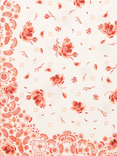Fendi Printed Scarf In White