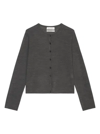 Marc O'polo Button-up Knit Cardigan In Gray