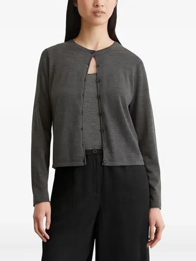 Marc O'polo Button-up Knit Cardigan In Gray