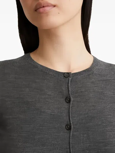 Marc O'polo Button-up Knit Cardigan In Gray