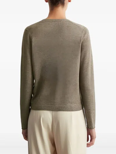 Marc O'polo V-neck Button-up Cardigan In Brown