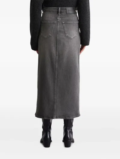 Marc O'polo Split-front Denim Skirt In Black