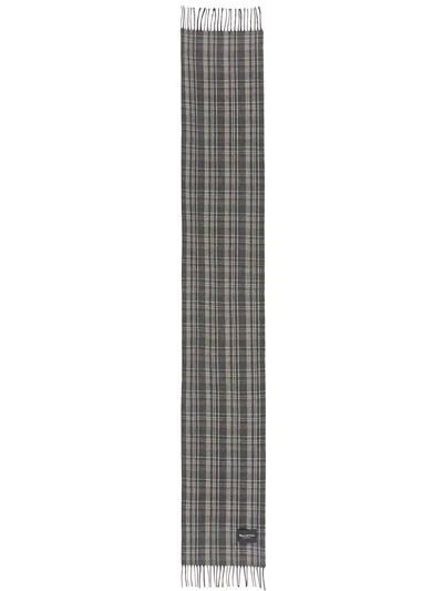 Marc O'polo Plaid Fringed Scarf In Gray