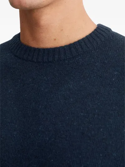 Marc O'polo Textured Crew-neck Sweater In Blue