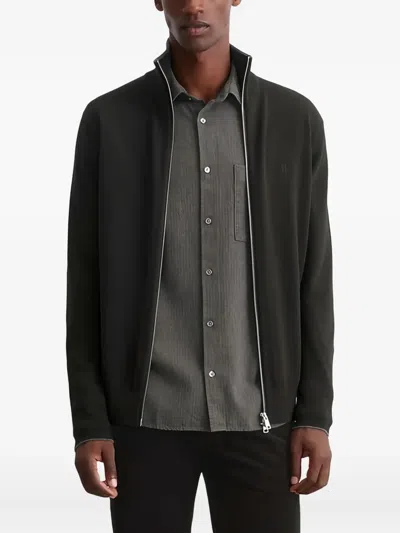 Marc O'polo Zip-front High-collar Cardigan In Black