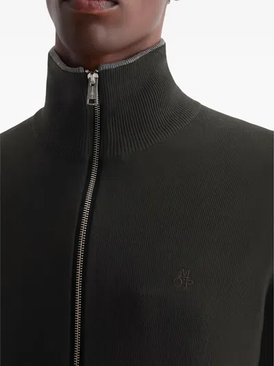 Marc O'polo Zip-front High-collar Cardigan In Black