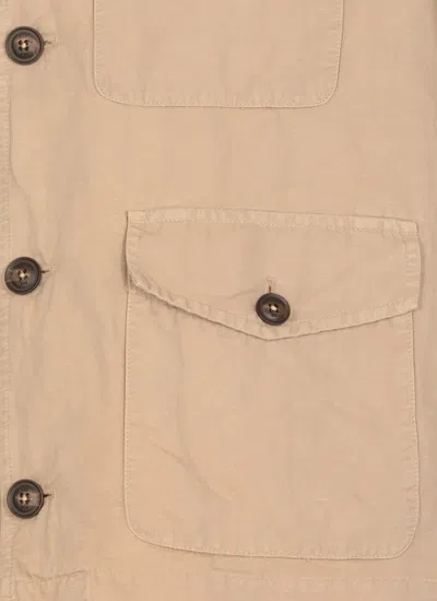 Fay Cotton And Linen Jacket In Neutral