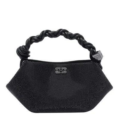 Ganni Bou Bag Mini Shoulder Bag In Black Polyester In Black