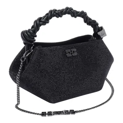Ganni Bou Bag Mini Shoulder Bag In Black Polyester In Black