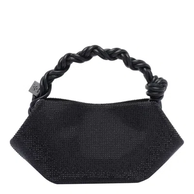 Ganni Bou Bag Mini Shoulder Bag In Black Polyester In Black