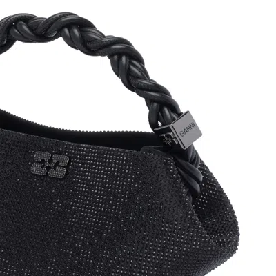 Ganni Bou Bag Mini Shoulder Bag In Black Polyester In Black
